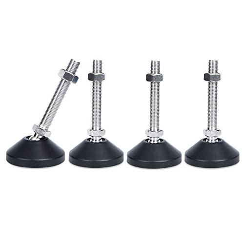 SHUIOG Levelling Feet 8 PCS Furniture Levellers Feet adjustable M8 x 85 mm adjustable Legs for Furniture with Hexagon Locking Nuts Four-Pronged Tee Nuts
