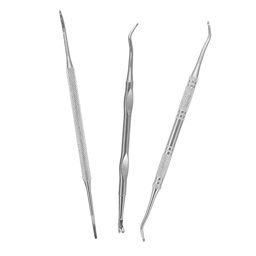 HAPINARY 3pcs Ingrown Toenail Clippers Cuticle Pusher Tool for Nail Seam Cleaning