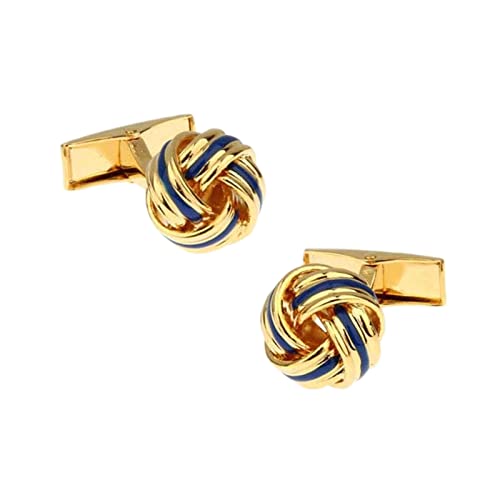 Set de Mancuernillas para Hombre Daesar Dorado y Azul miniatura 1