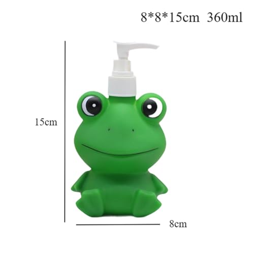 Botella de champú para niños dosificador reutilizable de rana para baño infantil 4