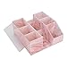 Beauty Organizer, Acrylic Eyelash Grafting Tool Storage With Tweezers Holder Display Boxes for Home Salon (Marble Pink)