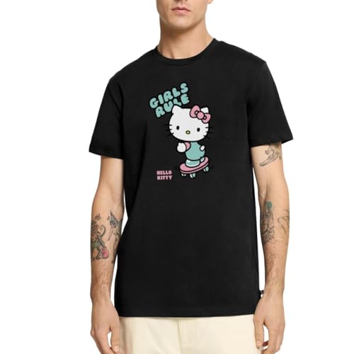 T Shirt Homme Hello Kitty Skateboard en coton respirant