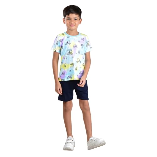 Image of Clothe Funn Boys Printed Cotton Half Sleeves T-Shirt & Shorts Set