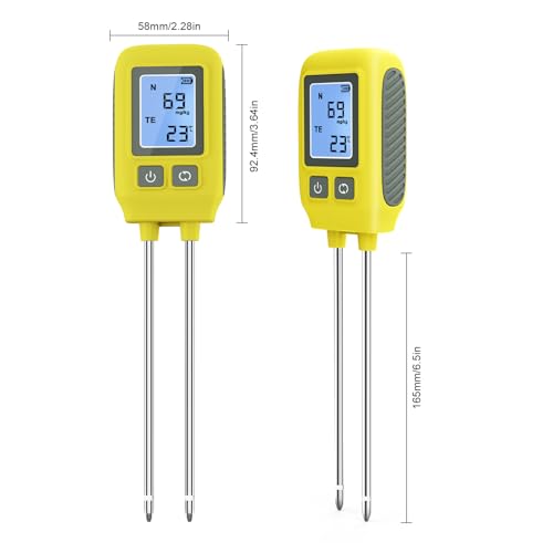 4 in 1 Npk Soil Tester Digital LCD Diaplay 3X AAA Battery Power Measure The Soil NPK Component Content and Temperature NPK Soil Assessment Tool