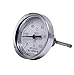 WSS-3031 axial bimetal Thermometer 60mm Surface axial Thermometer 4 Points Thread Pointer Boiler Pipe Industrial Thermometer(0-200degrees,150mm)