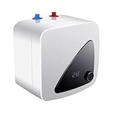 Lapakey給湯器電気温水器 大容量 過熱保護・節電・節水1500Wスピード温水電気温水器ポータブルミニインスタント電気温水器システムキッチン洗浄器具用電気タンクレス給湯器 洗面台に適用 (E16S-8L 上部排水口デジタルディスプレイ)