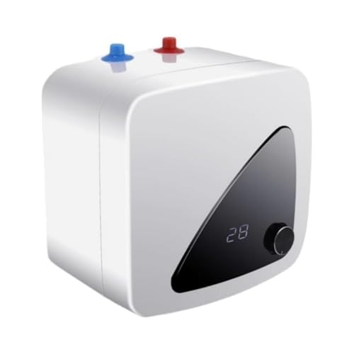 給湯器電気温水器 大容量 過熱保護・節電・節水1500Wスピード温水電気温水器ポータブルミニインスタント電気温水器システムキッチン洗浄器具用電気タンクレス給湯器 洗面台に適用 (E16S-8L 上部排水口デジタルディスプレイ)