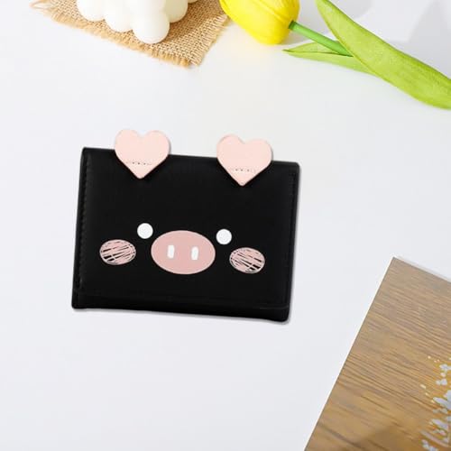 Cute Piggy Wallet for Women, Pu Leather Trifold Small Wallet, Credit Card Holder Cash Purse with Id Window2