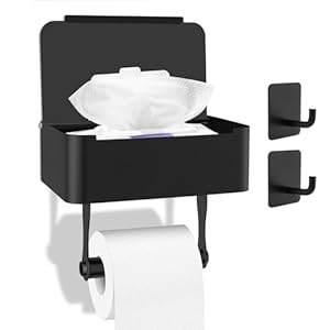 Rikbvom R-001 Toilettenpapierhalter Schwarz Edelstahl