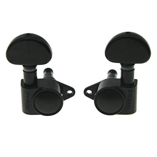 Wilkinson 3X3 Roto Style Full Size Sealed Guitar Tuners Tuning Keys Pegs Guitar Machine Heads Fits Usa Les Paul Or Acoustic Guitars Black #TOP3