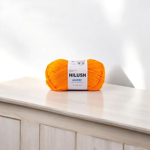 Image of Hobby,Wool Yarn dk Acrylic Hand Knitting Yarn Ball (100g /1 Ball),Suitable for Craft amigurumi Shade 001 (Sunflower Yellow)