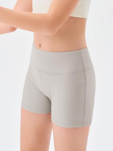 Image of Haloumoning Girls Athletic Shorts Kids High Waisted Yoga Dance Biker Shorts Comfy Gymnastics Shorts 5-14Y