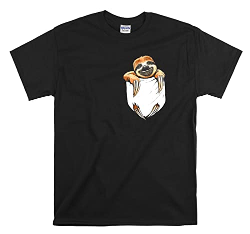 T-shirt Pocket Paresseux Noir S - Finis les vêtements inconfortables