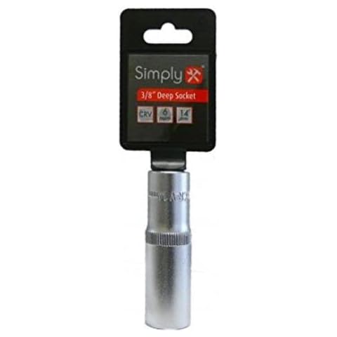 Simply Tools DSOC3814 Hand Tool 3/8 Inch Deep Socket 6 Point 14mm Standard Individual Socket Hardened and Tempered Cover