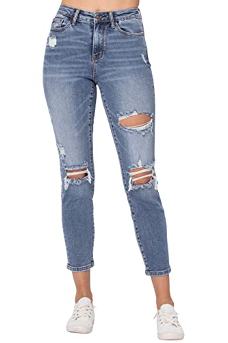 Judy Blue Women's High Waist Destroyed Slim Fit Jeans
