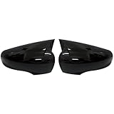 Pair Car Side Wing Mirror Cover Cap Rear View Mirror Cap For Renault Clio 4 MK4 2012-2019 Mirror Case With Signal Light Rearview Mirror Cover(Glossy Black)