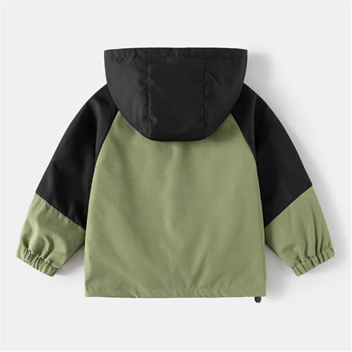 Boys Girls Jacket Windbreaker Waterproof Casual Fashion Hooded Kids Long Sleeve Zip Up Snap Button Coat Outwear3