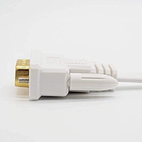 DTECH 15m VGA Male to Male Slim Flexible Cable for Computer Monitor Projector - White