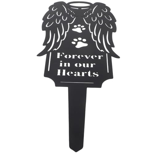 Abaodam ペット墓標 犬用記念メタルステーク 耐久性屋外墓地装飾 ガーデン芝生設置可能 犬猫対応家族追悼用メモリアルプレート