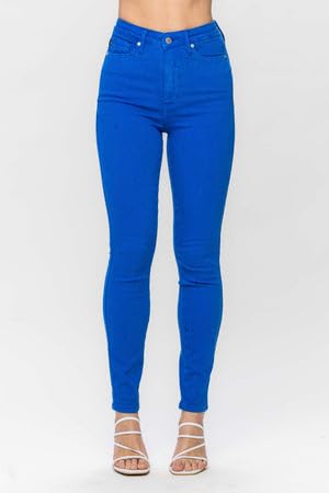 Judy Blue Cobalt Blue High Waist Control Top Garment Dyed Skinny Jean, 88790 (US, Numeric, 16, Plus, Regular, Cobalt)2