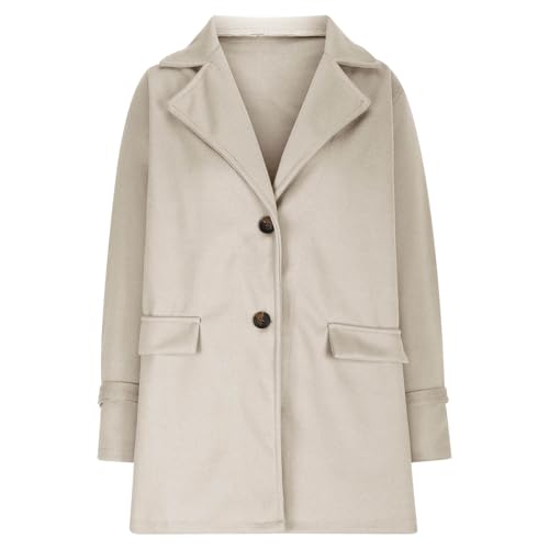 Women's Woolen Coats Business Casual Outerwear Elegant Trench Coat Loose Lapel Cardigan Fall Winter Jacket4