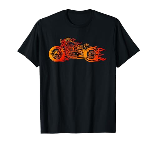 Bruning Fire Bobber - Motorcycle Chopper Biker Motorbike T-Shirt