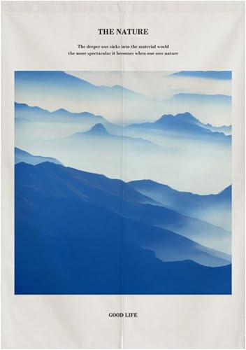 のれん 遮光 断熱 山柄 自然柄 風景 突っ張り棒 パーティション 和式 ロング丈 北欧風 おしゃれ インテリア 目隠し 防寒 防音 冷気遮断 出入り口 リビング キッチ 和室 飲食店 居酒屋 玄関用 脱衣所 風呂 棚 洋室兼用 温泉 洗面所 飾り 可愛い