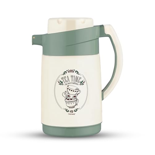 Image of Trueware Aqua Jug Insulated Flask -1000 Ml | Insulated Tea Pot Kettle Inner Steel Outer Plastic | Hot & Cold | Food Grade Plastic | Lightweight BPA-Free | Wide Mouth Design | Ideal for Office, Travel