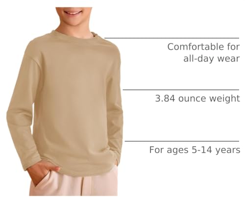 Image of Haloumoning Kids Boys Long Sleeve Crewneck T-Shirts Tee Tops 5-14 Years