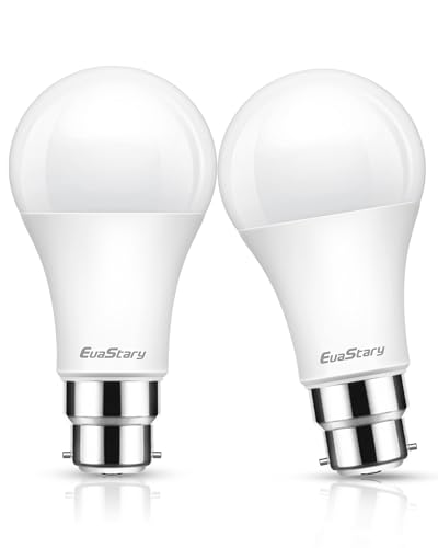 EvaStary 17W Bayonet Light Bulbs, 150W Equivalent 6000K Bayonet Daylight Bulbs, B22 LED Light Bulbs Bayonet 1500LM, A60 BC GLS Energy Saving Bulbs, Not-Dimmable, 2Pack