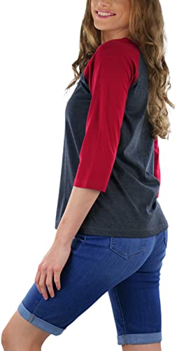 Image of ToBeInStyle Women's Classic Two Color Cotton Baseball T-Shirts