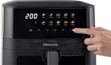 Hisense HAF2100DCD frytkownica na gorące powietrze, 2100 W, pojemność 7,7 l, 10 wstępnie ustawionych programów, powłoka nieprzywierająca, energooszczędna, funkcja opóźnienia startowego, wys. x szer. x
