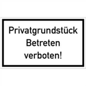 Schild 'Privatgrundstück - Betreten Verboten!' – Wetterfest, 15x25 Cm, Aus Kunststoff