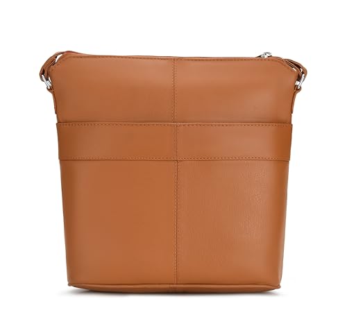 Image of K London Ladies Leather Handbag in Soft Leather - Womens Designer Shoulder Hand Bag - Medium Practical Size