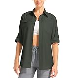 Aptint Hiking Shirts Womens UPF 50 Long Sleeve UV Sun Protection Safari Fishing Travel Outdoor Shirts Cool Quick Dry(5081,Amy Green,M)