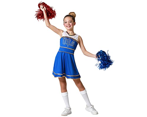 Atosa costume de pom-pom girl bleu enfant 5 à 6 ans