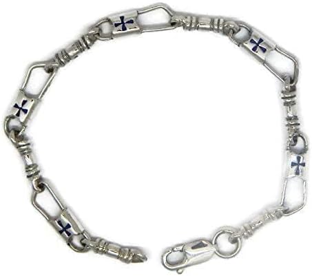 Twin's Jewelry Fishers of Men Acts Sterling Silver Bracelet Regular Link, Maltese Cross Design