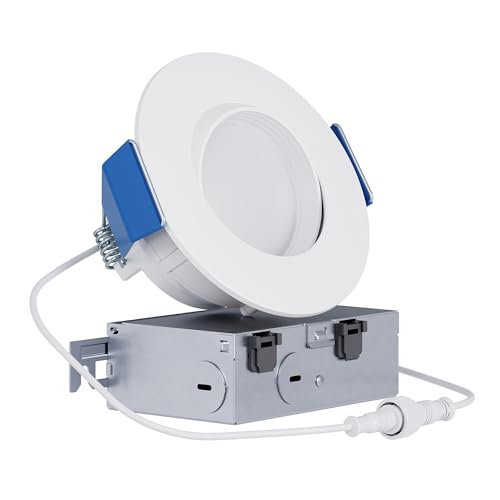 HALO RA 4 in Canless LED Recessed Downlight with Adjustable Gimbal, Selectable Lumens and Selectable...