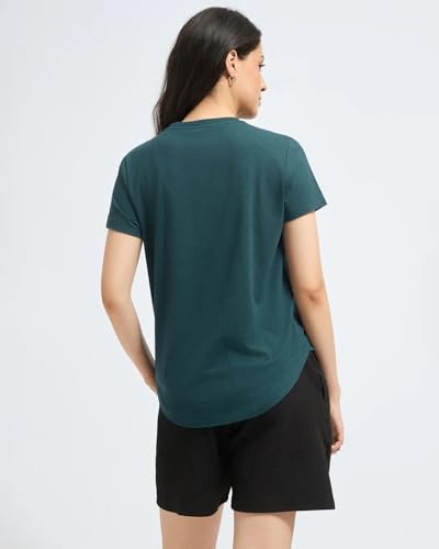 Image of Wellbi Bamboo Women's Tshirt - Ultra-Soft, Breathable & Sustainable | Premium Cotton Blend for Supreme Comfort | Stylish & Eco-Friendly T-Shirt for Women | Tshirt Women Cotton