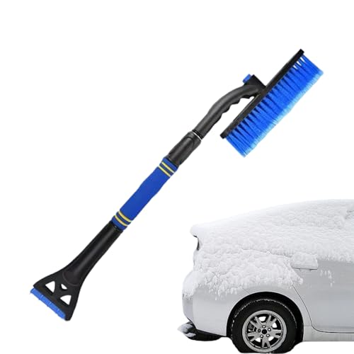 Generico Rascador de hielo, cabezal giratorio desmontable antideslizante, cepillo de nieve telescópico para rasqueta para ATO – para SUV, camión, sedán, vehículos, coches, ventanas de invierno