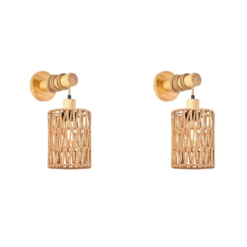 Lampe murale cylindrique rotin et finitions artisanales