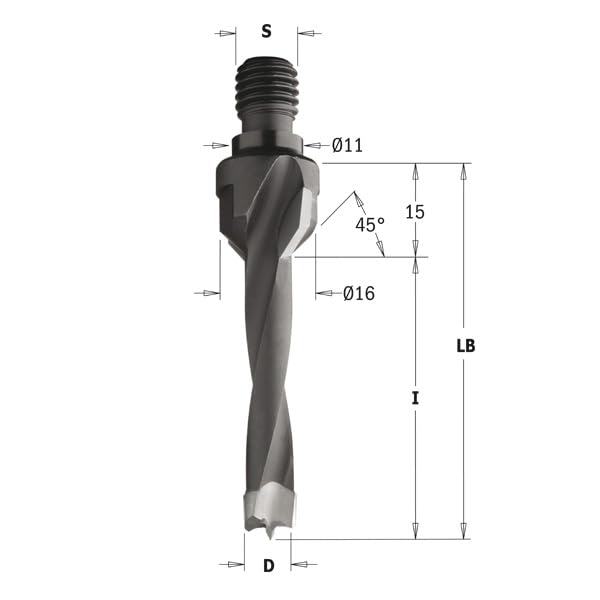 CMT 330.100.12 - Broca c/avellanador hm d=10x50 s=m10/11 sx