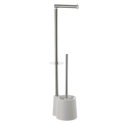 Escobillero portarrollos de baño de Acero Inoxidable Gris Minimalista