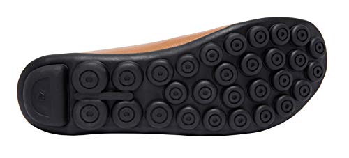 Image of Women's Slip-On Loafers, Comfortable Leather Walking Flats with Memory Foam Insole, Anti-Slip Casual Shoes for Work Office Driving