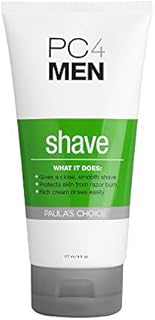 Paula's Choice PC4MEN Unscented Shaving Cream with Coconut Oil, Licorice Extract & Aloe, Fragrance Free for Sensitive Skin, 6 Ounce