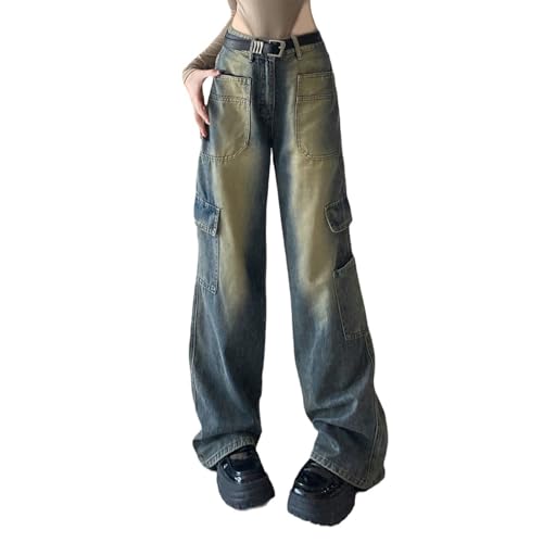 CTHY　DOCKING VINTAGE WIDE BAGGY PANTS 1 Y2K Baggy Jeans for Women Men Vintage Star Patchwork Graphic
