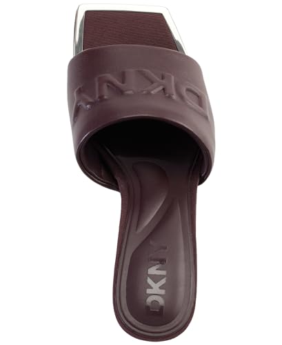 Image of DKNY Women's Keke Square Toe Heeeld Sandal Mule With Logo | Party Sandals