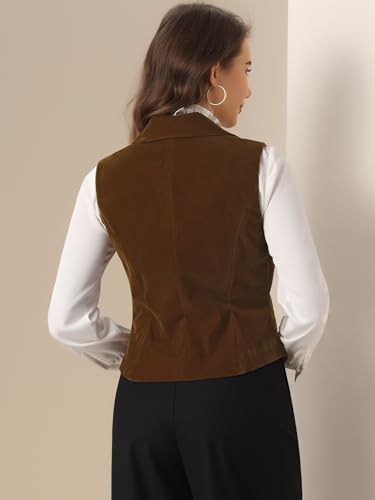 Chaleco de terciopelo para mujer casual con botones sin mangas 4