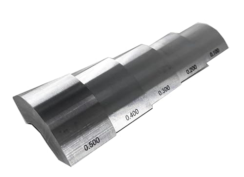 Bloque de calibración para superficies curvas, bloque de prueba para medidor ultrasónico de espesores, con acero 1018, 5 escalones: 0,100", 0,200", 0,300", 0,400", 0,500" miniatura 1