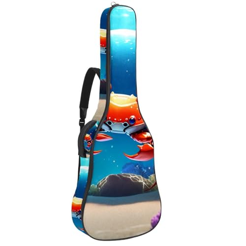 Sac pour guitare acoustique 104,3 cm imperméable avec motif crabe multicolore